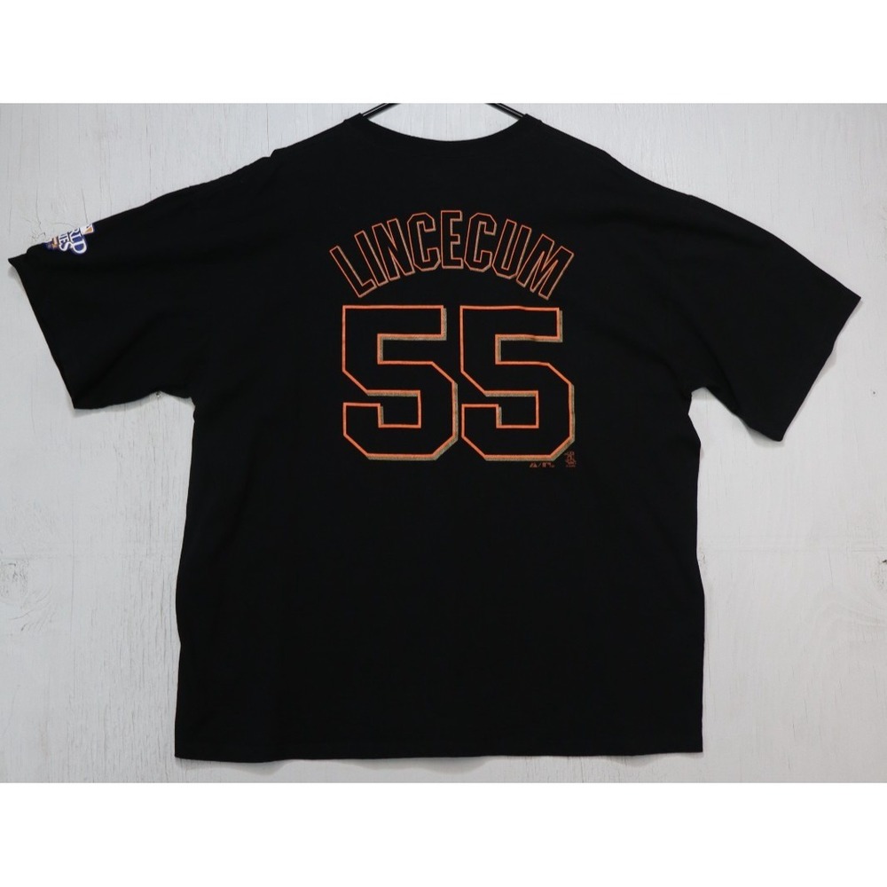 Majestic San Francisco Giants Jersey Shirt Tim Lincecum 55 Size 2XL Black 2010